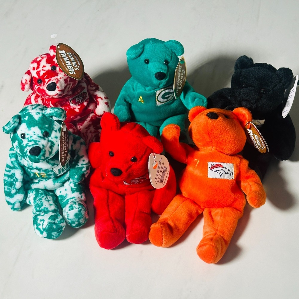 Lot of 6 Salvino's Bammers Football NWT Beanie Bears Farve Namath Montana Elway